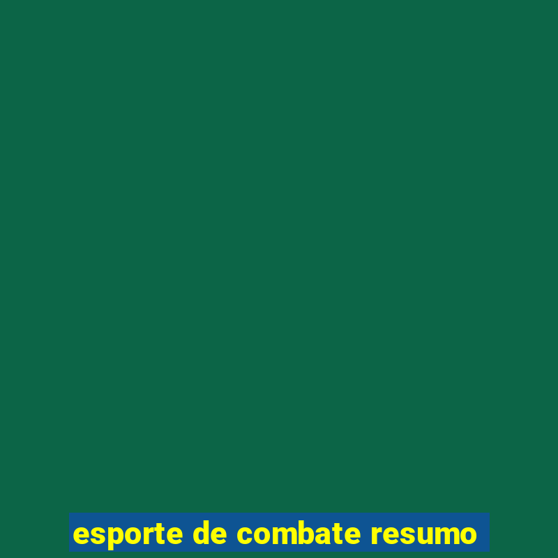 esporte de combate resumo